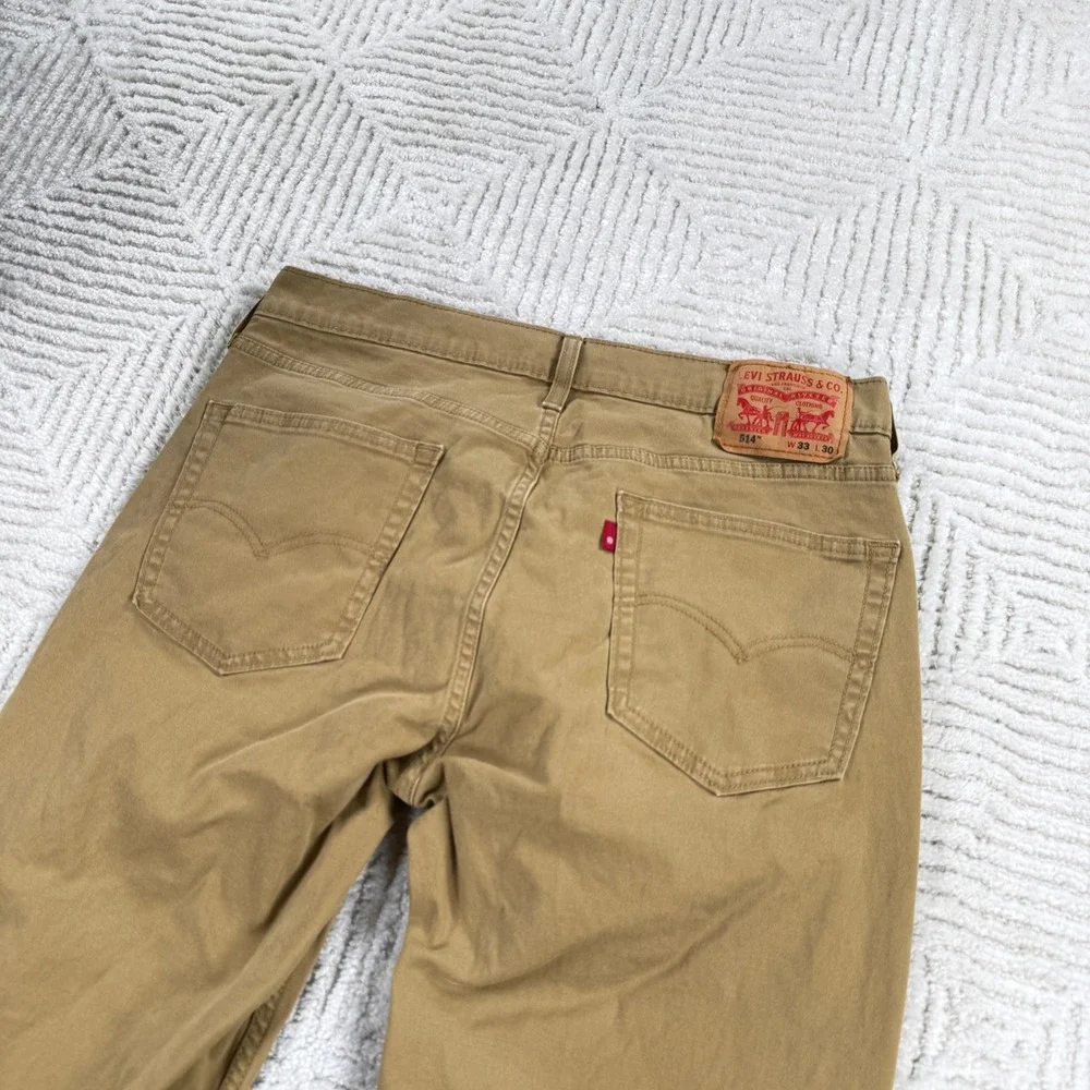 Levis 514 Straight Fit Pants Men 33x30 Tan Khaki Cotton Casual Workwear Trousers